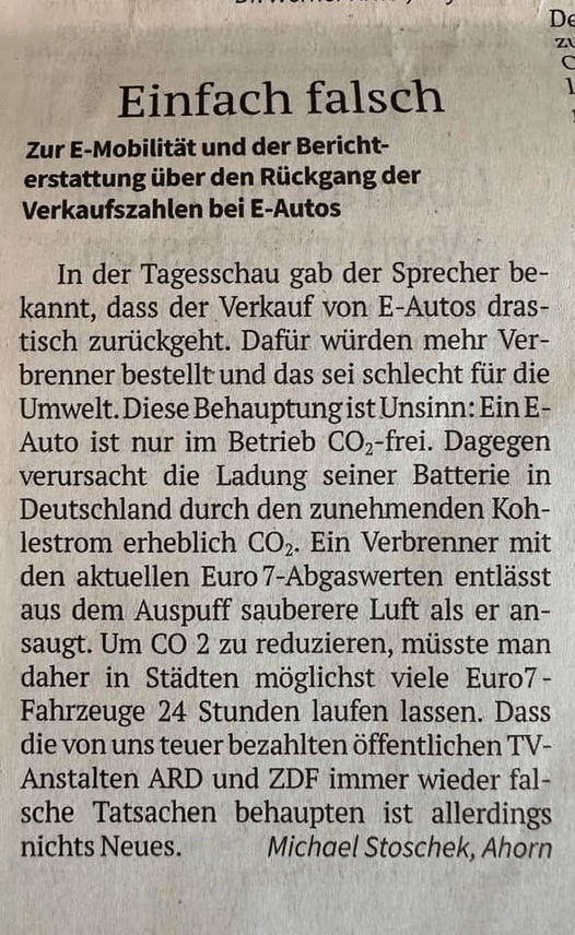 Verbrenner vs. Klima: Ein klares CO₂-Dilemma Verbrenner vs. Klima: Ein klares CO₂-Dilemma -Screenshot Facebook