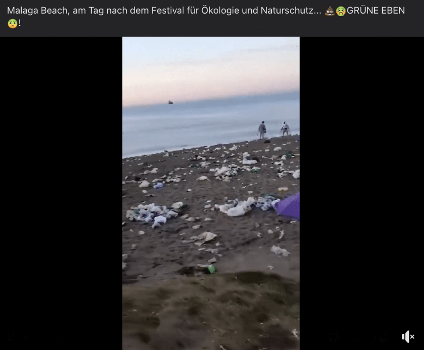 Müll in Málaga nach der Johannisnacht, nicht nach dem Öko-Festival Müll in Málaga nach der Johannisnacht, nicht nach dem Öko-Festival