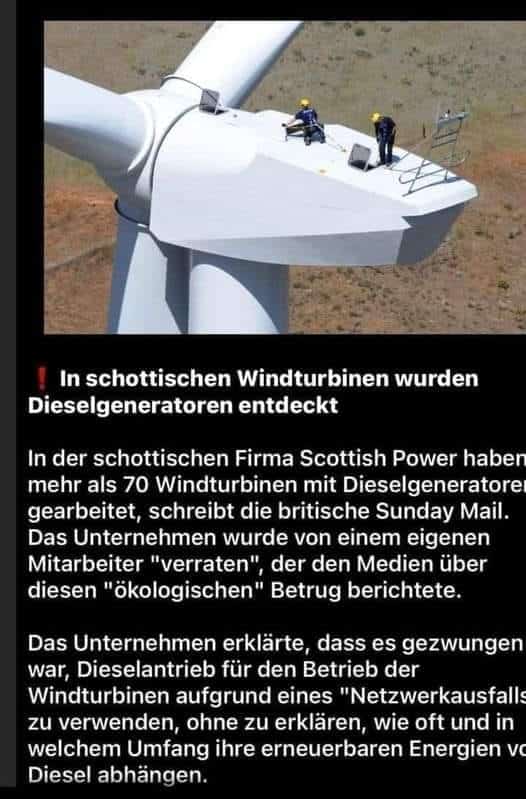 Dieselgeneratoren in schottischen Windkraftanlagen: Faktencheck Dieselgeneratoren in schottischen Windkraftanlagen: Faktencheck