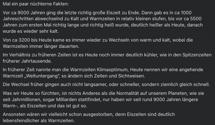 „Frühere Warmzeiten waren wärmer als heute“ – die Fakten zur Behauptung „Frühere Warmzeiten waren wärmer als heute“ - eine glatte Lüge!